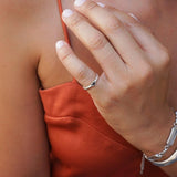 Tiny Band Silver Black Star Pinky Ring