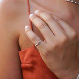 Tiny Band Silver Black Star Pinky Ring