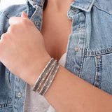 Silver Engraved Lines Cuff