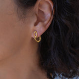 Gold Organic Ear Jacket Earrings