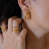 Gold Organic Stud Earrings
