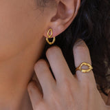 Gold Organic Ear Jacket Earrings
