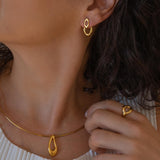 Gold Organic Ear Jacket Earrings