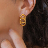 Gold Organic Stud Earrings