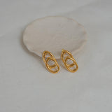 Gold Organic Stud Earrings