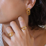 Gold Organic Stud Earrings