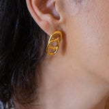 Gold Organic Stud Earrings