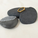 Gold Ring with Double Black Enamel Dots