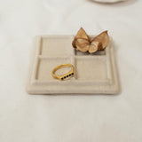 Gold Ring with Double Black Enamel Dots