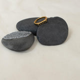 Gold Ring with Double Black Enamel Dots