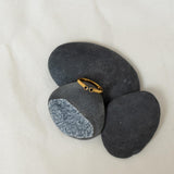 Gold Ring with Double Black Enamel Dots