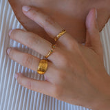 Gold Hammered Ring