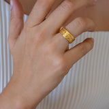 Gold Animal Print Pattern Ring