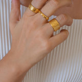 Gold Animal Print Pattern Ring