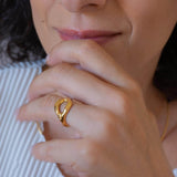 Gold Soft Asymmetric Ring