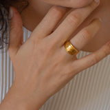 Engraved Gold Evil Eye Protection Ring