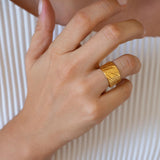 Gold Zebra Animal Print Pattern Ring