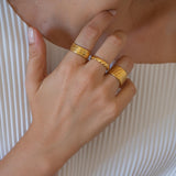 Gold Zebra Animal Print Pattern Ring