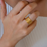 Gold Zebra Animal Print Pattern Ring