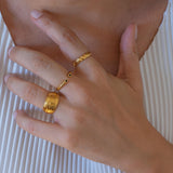 Engraved Gold Evil Eye Protection Ring