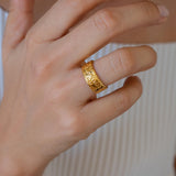 Gold Animal Print Pattern Ring