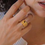 Gold Large Squares Ring