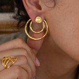 Large Gold Geometric Ear Jackets
