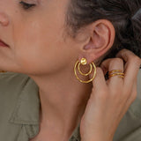 Large Gold Geometric Ear Jackets
