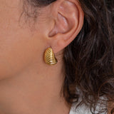 Striped Gold Bold Earrings