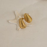 Striped Gold Bold Earrings