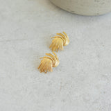 Large Gold Textured Stud Earrings