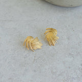 Large Gold Textured Stud Earrings