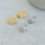 Large Gold Textured Stud Earrings