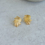 Large Gold Textured Stud Earrings