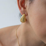 Striped Gold Bold Earrings