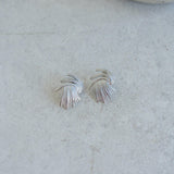 Large Silver Textured Earrings