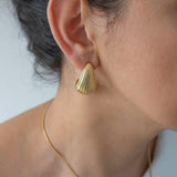 Striped Gold Bold Earrings