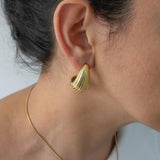 Striped Gold Bold Earrings