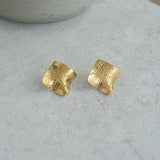 Big Gold Geometric Square Earrings