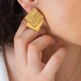 Large Square Geometric Earrings