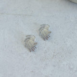 Large Silver Textured Earrings