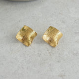 Big Gold Geometric Square Earrings