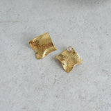 Big Gold Geometric Square Earrings