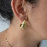 Striped Gold Bold Earrings