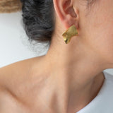 Big Gold Geometric Square Earrings