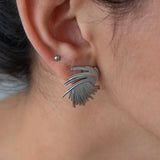 Large Silver Textured Earrings