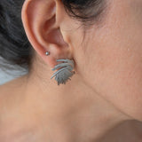 Large Silver Textured Earrings