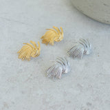 Large Silver Textured Earrings