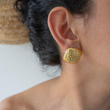 Large Hammered Square Earrings