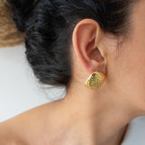 Large Hammered Square Earrings